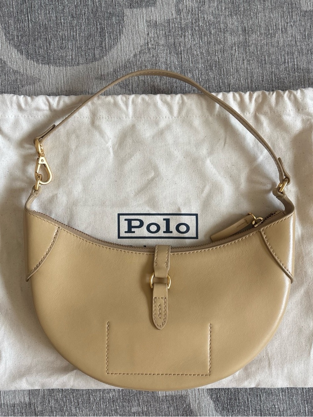 Ralph Lauren Polo ID calfskin leather Bag authentic Cashmere - Picture 4 of 5